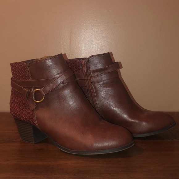 Cityclassified Shoes - Cityclassified Zip Ankle Boots - Reddish-Brown